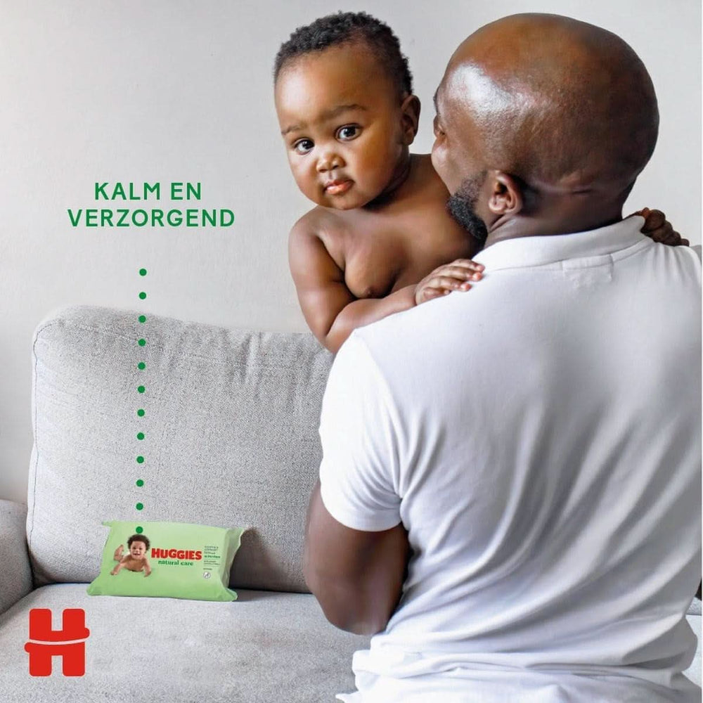 Huggies® Natural Care Baby Wipes, 10 x 56 Wipes, lavet af hudplejefibre til sund hud, beriget med Aloe Vera Baby Wet Wipes Naty Shop
