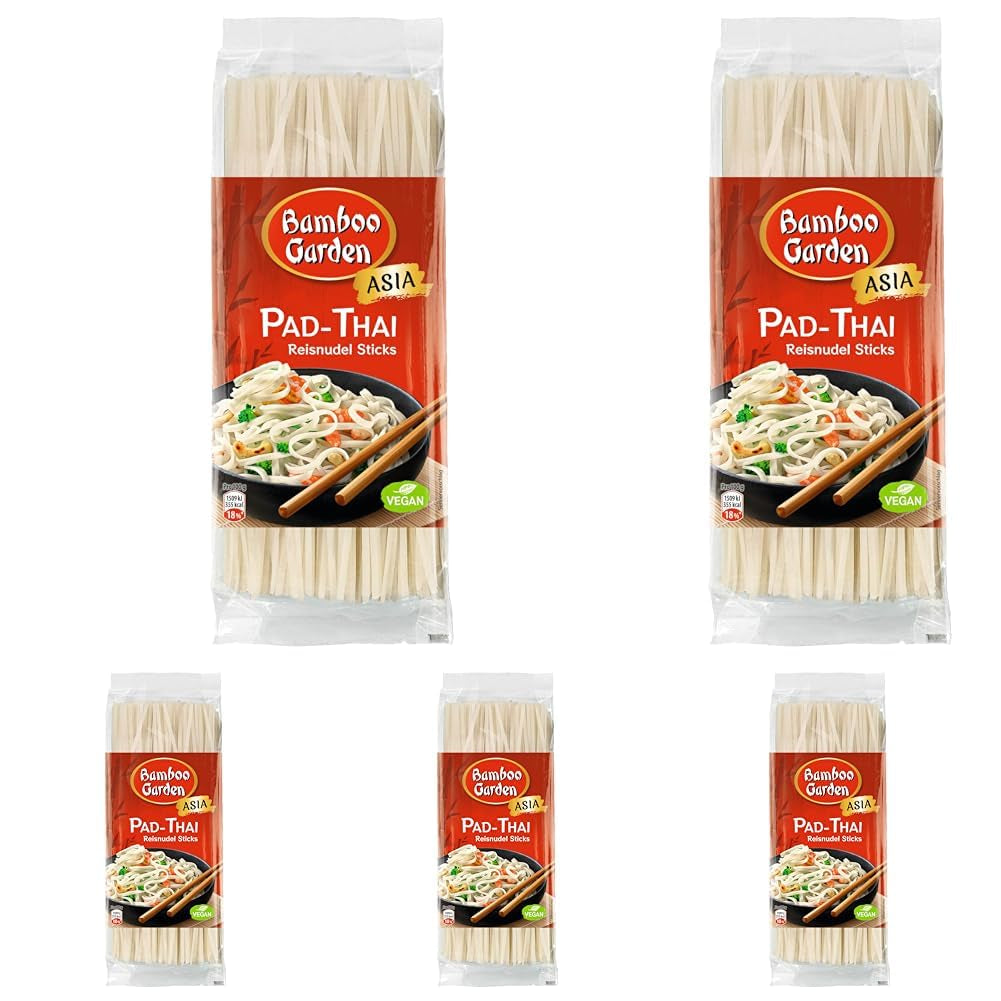 Bamboo Garden - Pad Thai risnudlestave, Til traditionelle nudelretter som Pad-Thai, Vegansk, 1 x 300 g (Pakkens design kan variere)