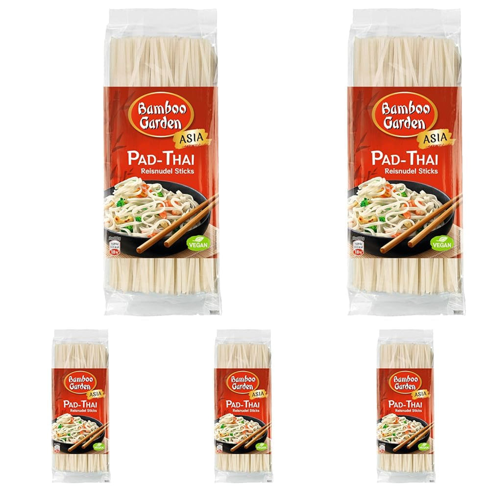 Bamboo Garden - Pad Thai risnudlestave, Til traditionelle nudelretter som Pad-Thai, Vegansk, 1 x 300 g (Pakkens design kan variere)