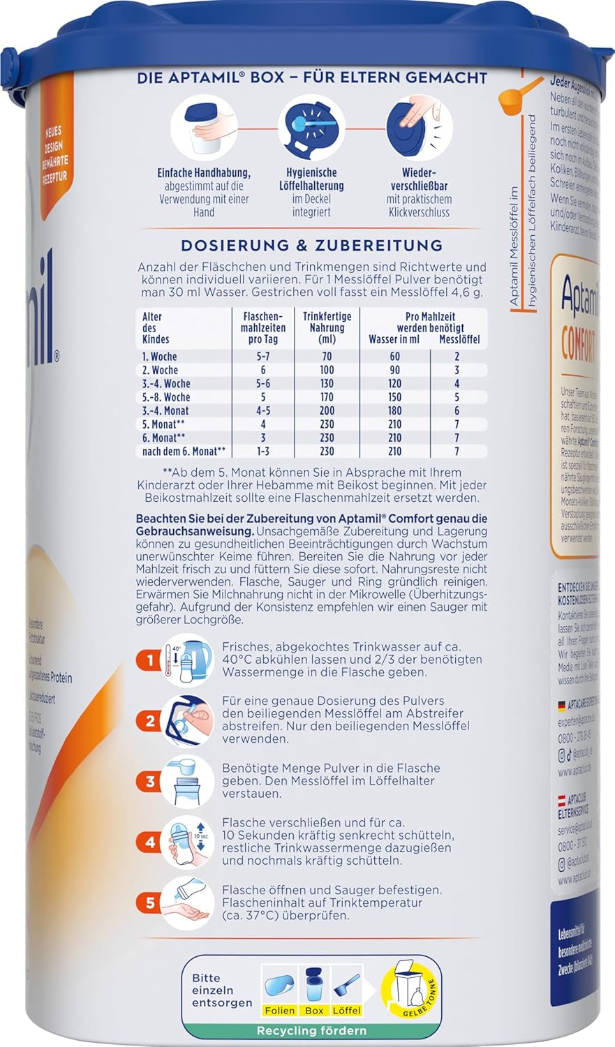 Aptamil Comfort - Speciel formel fra fødslen - 1 x 800 g