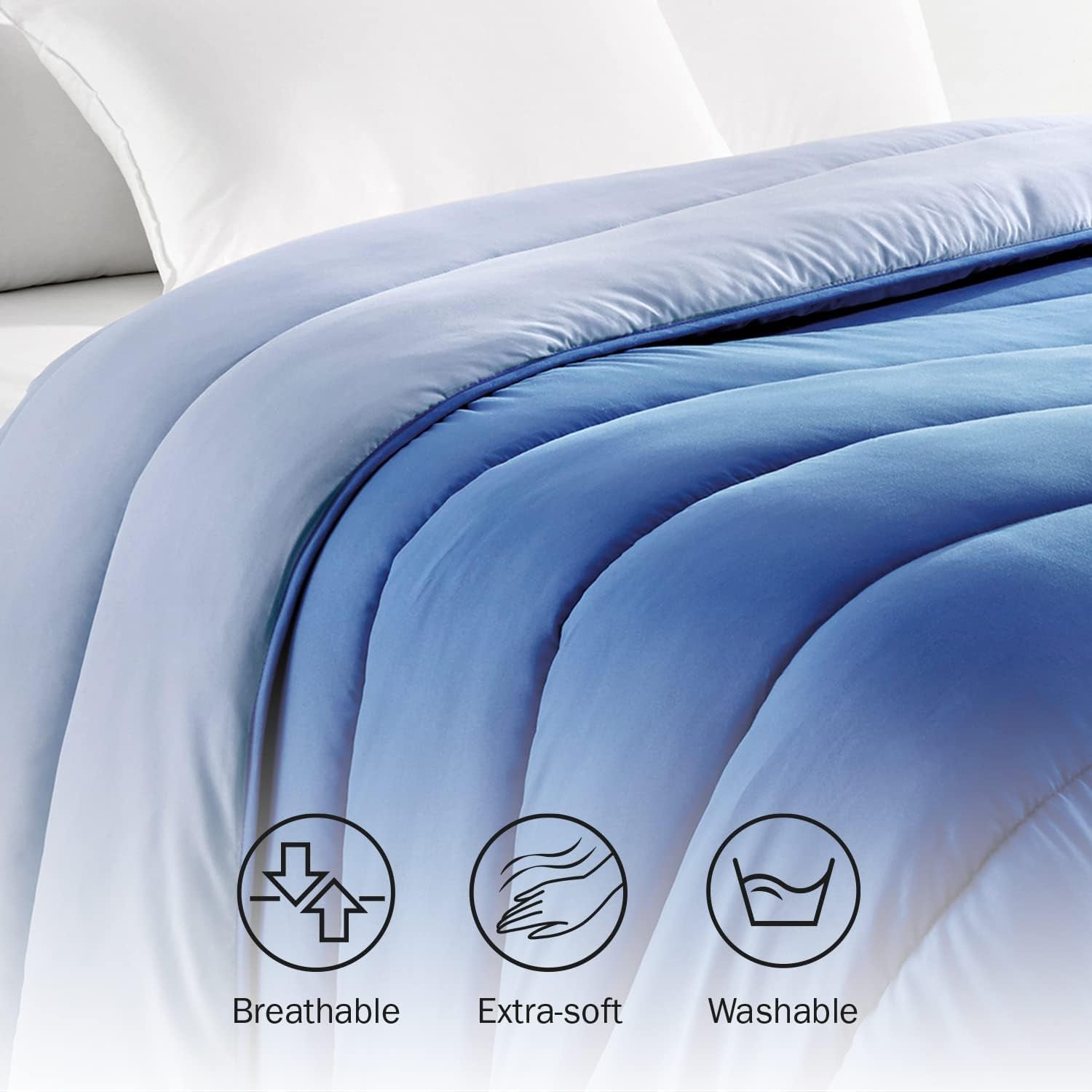 Pikolin Home - Vendbar quilt 300 G - bicolor nordisk fyld - til seng 100/105 - behagelig, varm, åndbar, grøn, 180 X 220 cm Dyner og dyner Naty Shop