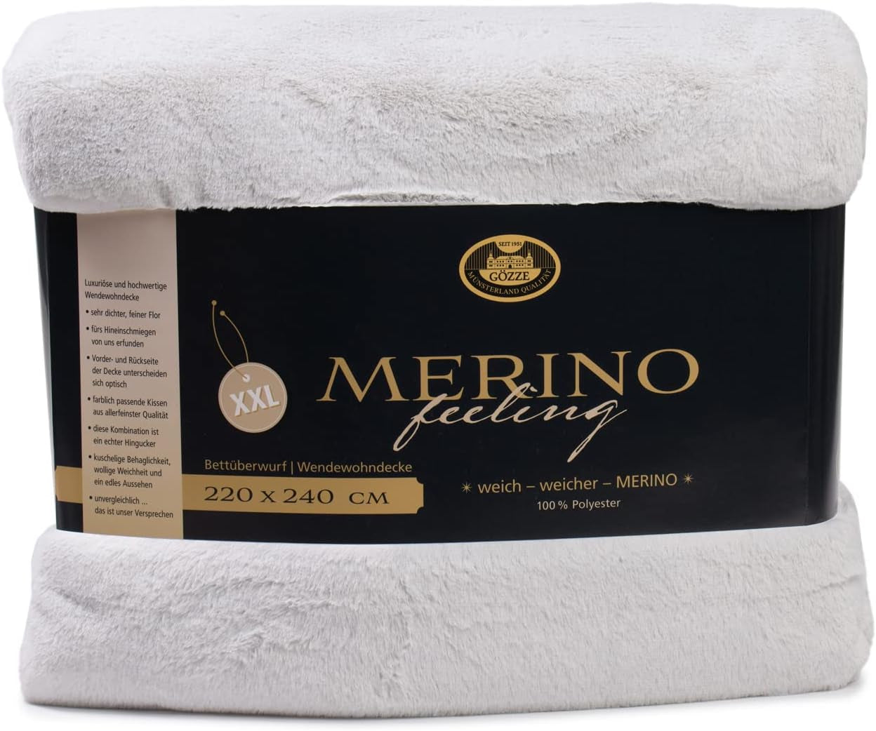 Gözze - Komfortabelt tæppe, vendbart, høj densitet 600 G/M², 150 X 200 Cm - Mørkegrønne senge og tæpper Besuche den Gözze-Store Sølv 220 X 240 Cm