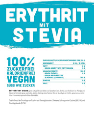 Erythritol + Stevia Naturlig sukkererstatning uden kalorier 1:1, 1 kg sødemidler Naty Shop