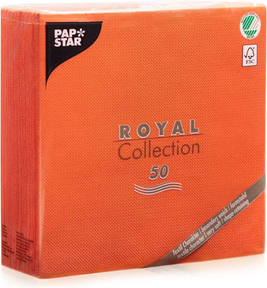 Șervețele Papstar / Șervețele Tissue Negre "Royal Collection" 40 X 40 Cm, 1/4-Fold, ideale pentru catering, gospodărie sau petreceri, #10452, 1 X 50Pack