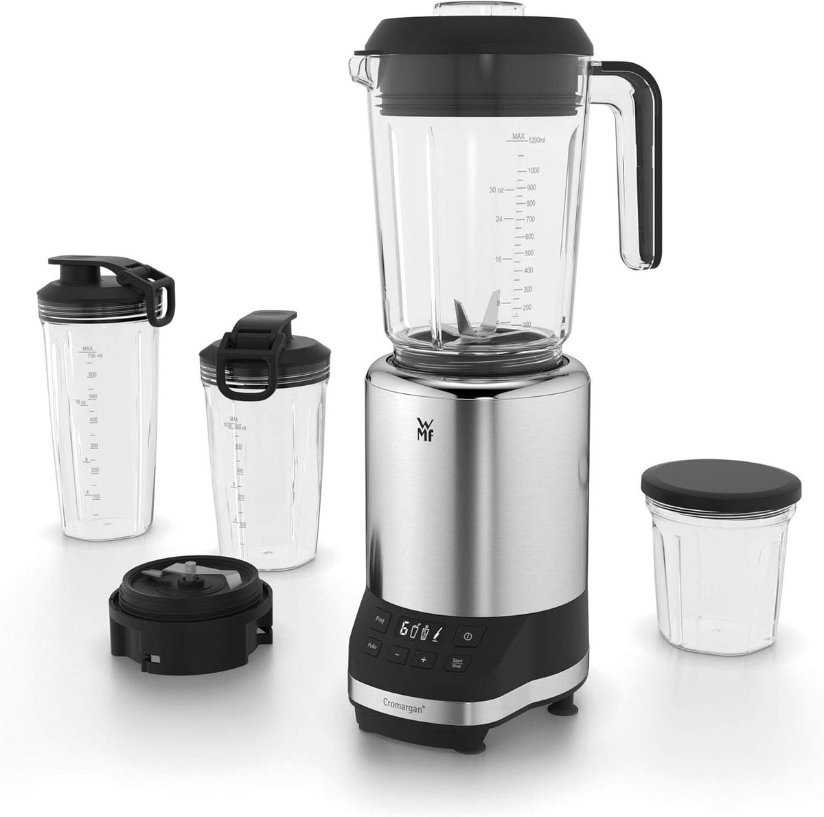 WMF Kult Pro Multifunktionsmixer Hochleistungsmixer, 30.000 U/Min, Smoothie Maker, Standmixer, Ice-Crush Funktion, 4 Mixbeholdere Inkl. Togo-Verschluss Køkken Naty Shop