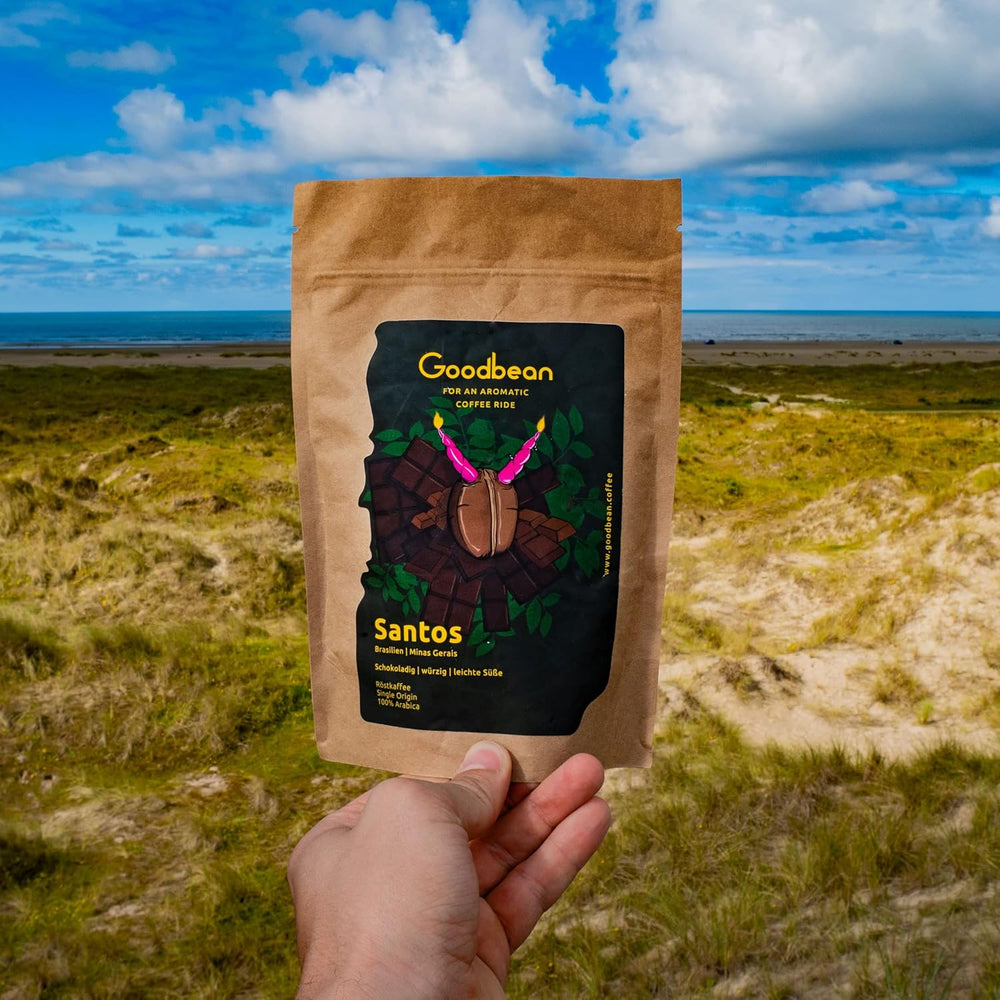 Santos | Boabe de cafea 2500g - 100% Arabica din Brazilia | pentru espresso, cappuccino sau cafea filtrată tare | Omni Roast | Cafea clasică - introducerea perfectă în cafeaua de specialitate