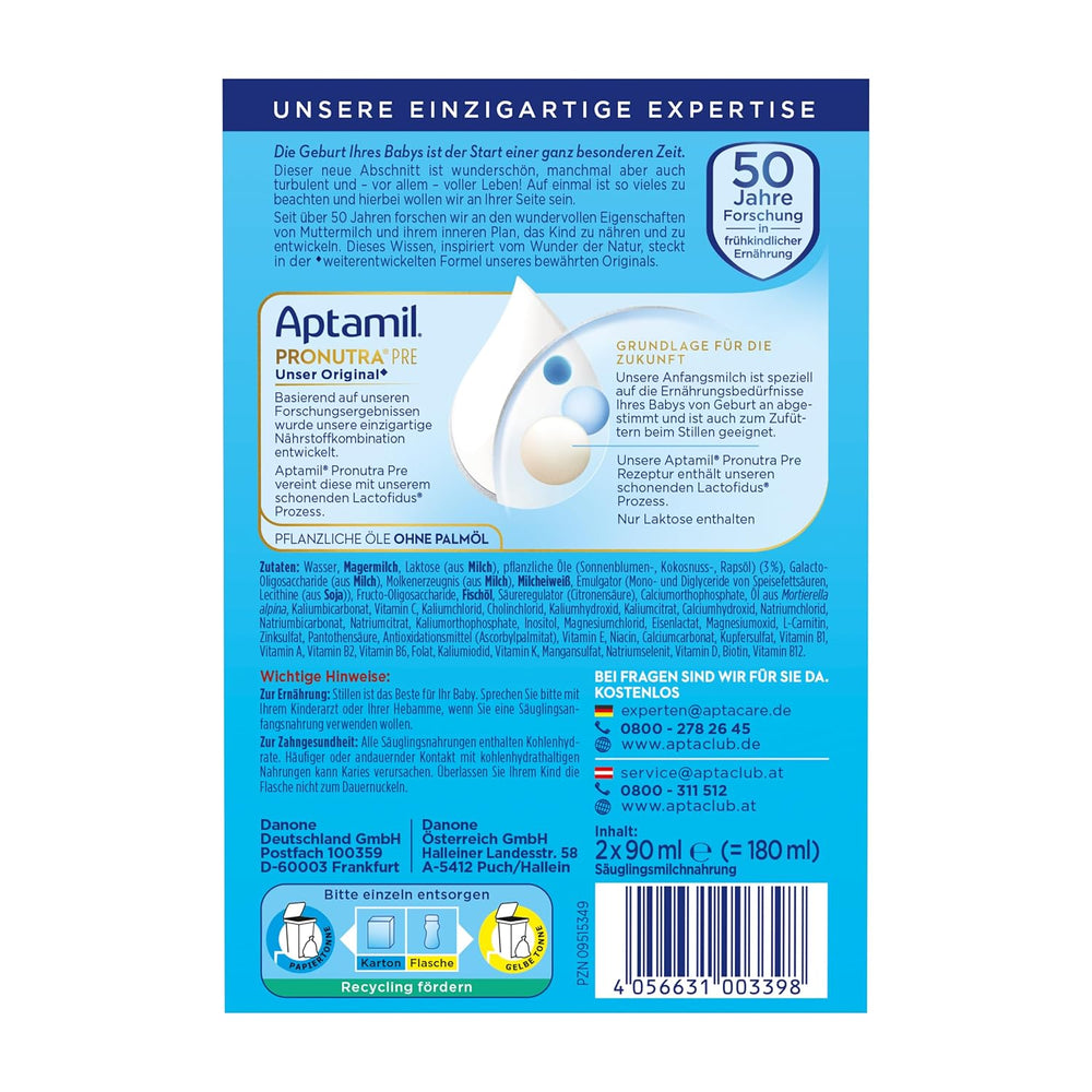 Aptamil Pronutra-ADVANCE PRE, drikkelig, 4x2x90ml (Packung med 4)