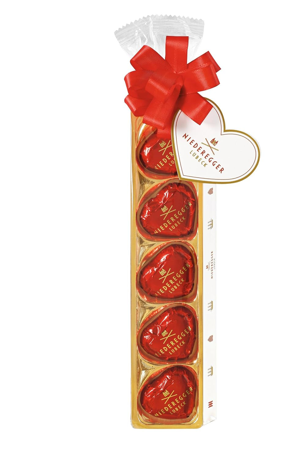 Niederegger marcipanhjerter i en båndpose 2 pakke (2 x 63g)