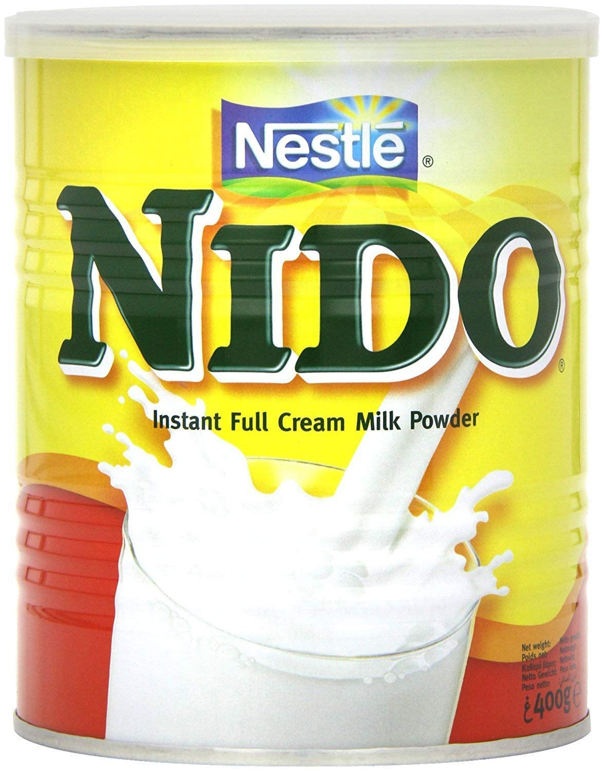 Nestle Nido Vollmilchpulver – Instant Creme für Kaffee- und Teagetränke mit Vitaminen & Mineralstoffen & ohne Konservierungsmitteln or Farben - 400g Dose