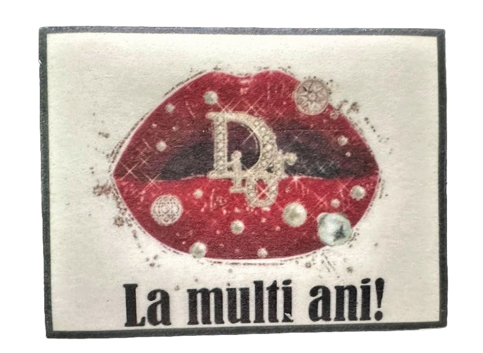 Decoratiune comestibila din zahar, "La multi ani!" Nati Shop