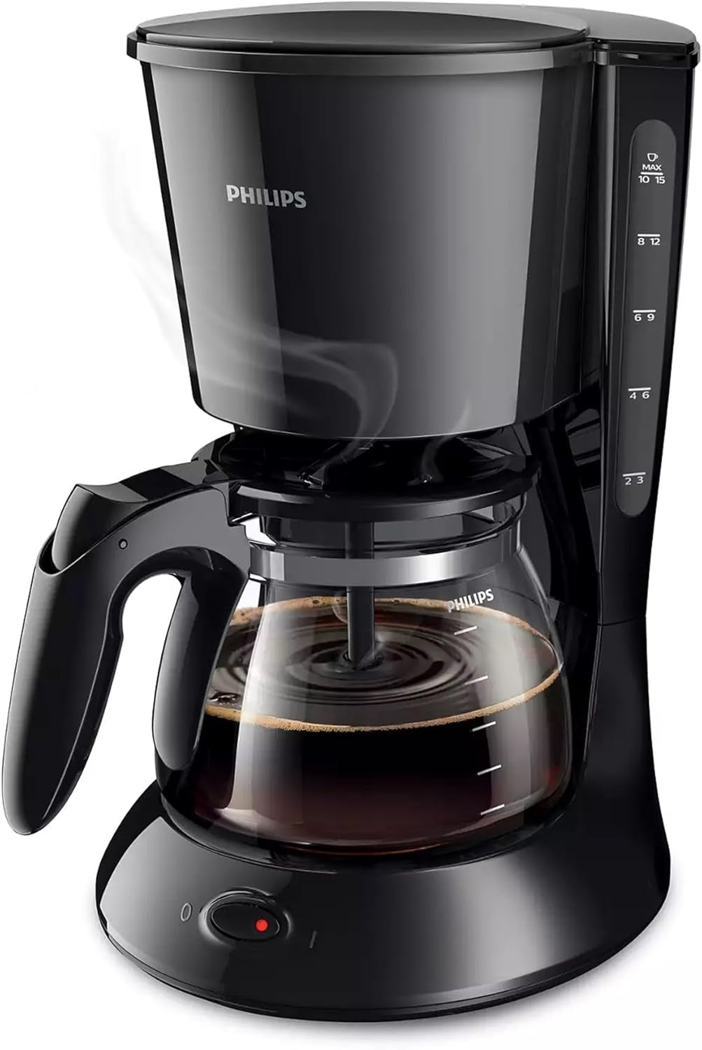 Espressor cu filtru PHILIPS Café Gaia – Carafă termos din oțel inoxidabil, sistem anti-picurare, aromă intensă, oprire automată, 1300 ml, negru (HD7546/20)