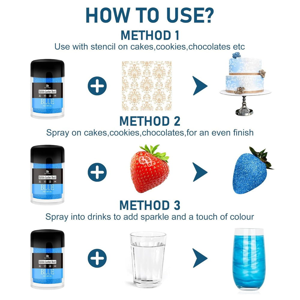 Sclipici comestibil - 4 culori praf de sclipici comestibil, pudră de sclipici pentru alimente, prăjituri, băuturi - pudră de colorant alimentar metalic, pudră de praf pentru decorarea prăjiturilor, dulciurilor, fursecurilor