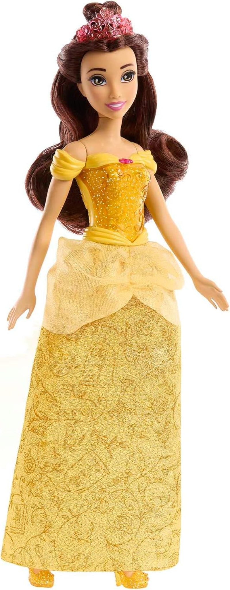 Mattel Disney Princess Legetøj Movable Belle Fashion Doll med funklende tøj og tilbehør Disney film inspireret gave til børn HLW11 Naty Shop Dolls