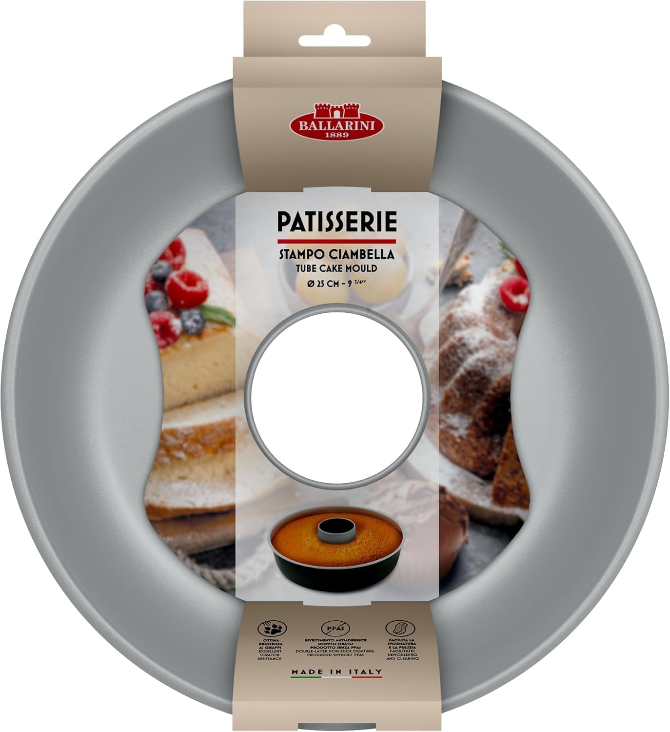 Ballarini, Bradepande, forskellige modeller Forme og bageplader Naty Shop Grå Donutform 25 cm