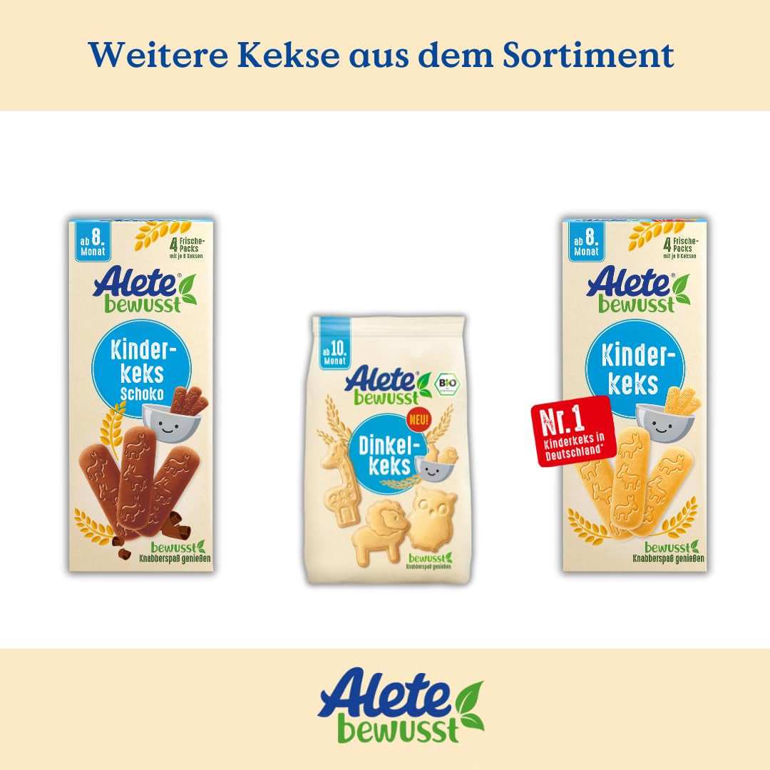 Alete Conscious babykiks 8 måneder+ hvedesmørkiks til babyer praktisk pakket som en lille snack Perfekt til på farten og mellem klasserne 1 x 180 g