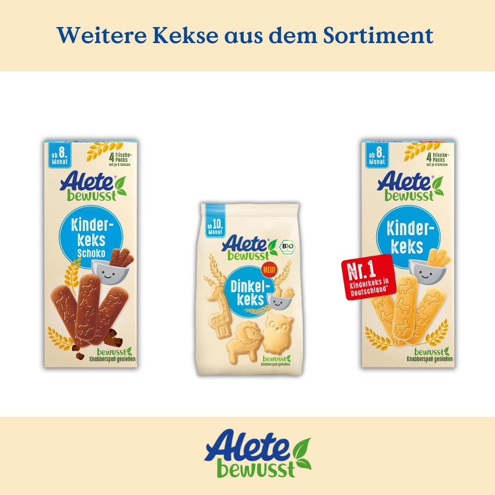 Alete Conscious babykiks 8 måneder+ hvedesmørkiks til babyer praktisk pakket som en lille snack Perfekt til på farten og mellem klasserne 1 x 180 g