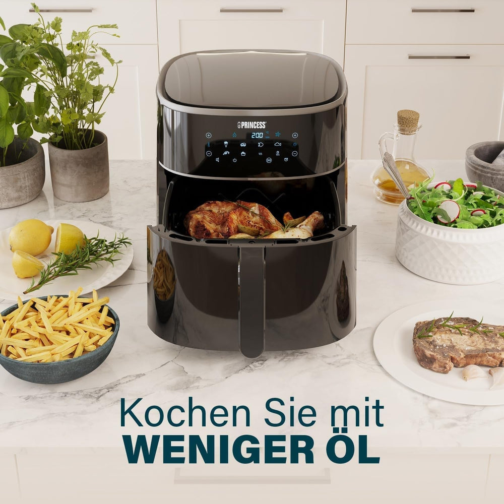 Princess Digital Hot Air Fryer - Variabel skålkapacitet - 8 liter maksimum - 6 forudindstillede programmer Hvidevarer Naty Shop