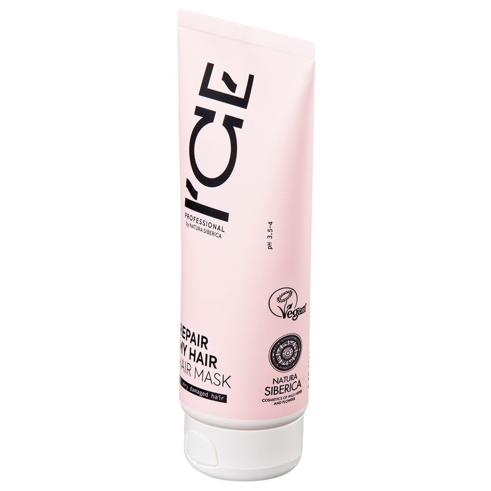 ICE Professional by Natura Siberica Repair My Hair Mask - Mască reparatoare intensivă pentru părul deteriorat - Cu cedru siberian și PRO-keratină - 200 ml Masca de par Naty Shop