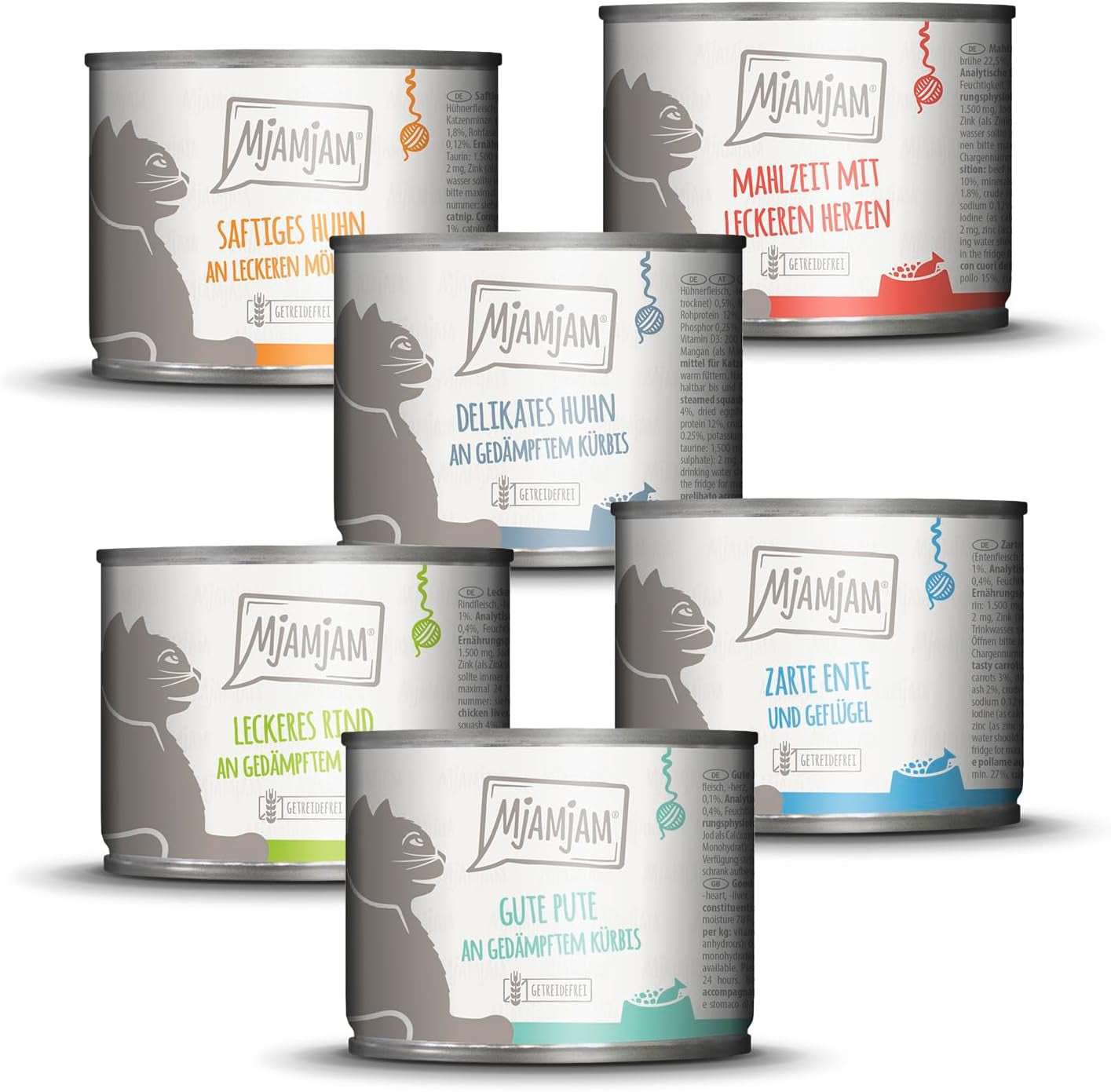 MjAMjAM - Hrană umedă premium pentru pisici - mese delicioase Mix Pack III pentru pisica ta, pachet de 6 (6 x 200 g), fără cereale cu carne suplimentară