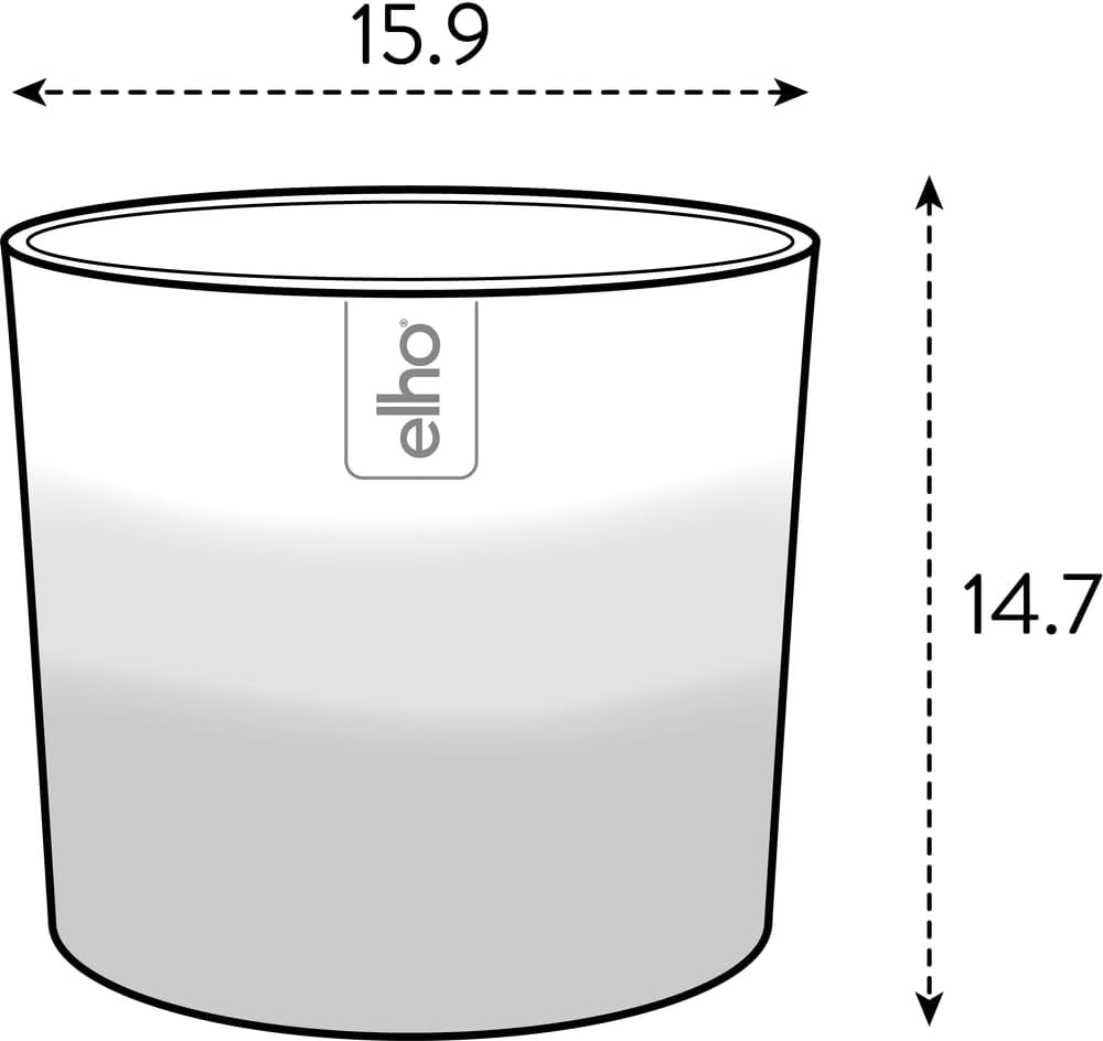 Ghiveci rotund elho Colour Gradient 16cm - pentru interior - 100% plastic reciclat - Ø 15,9 x H 14,7 - bej/bej gresie