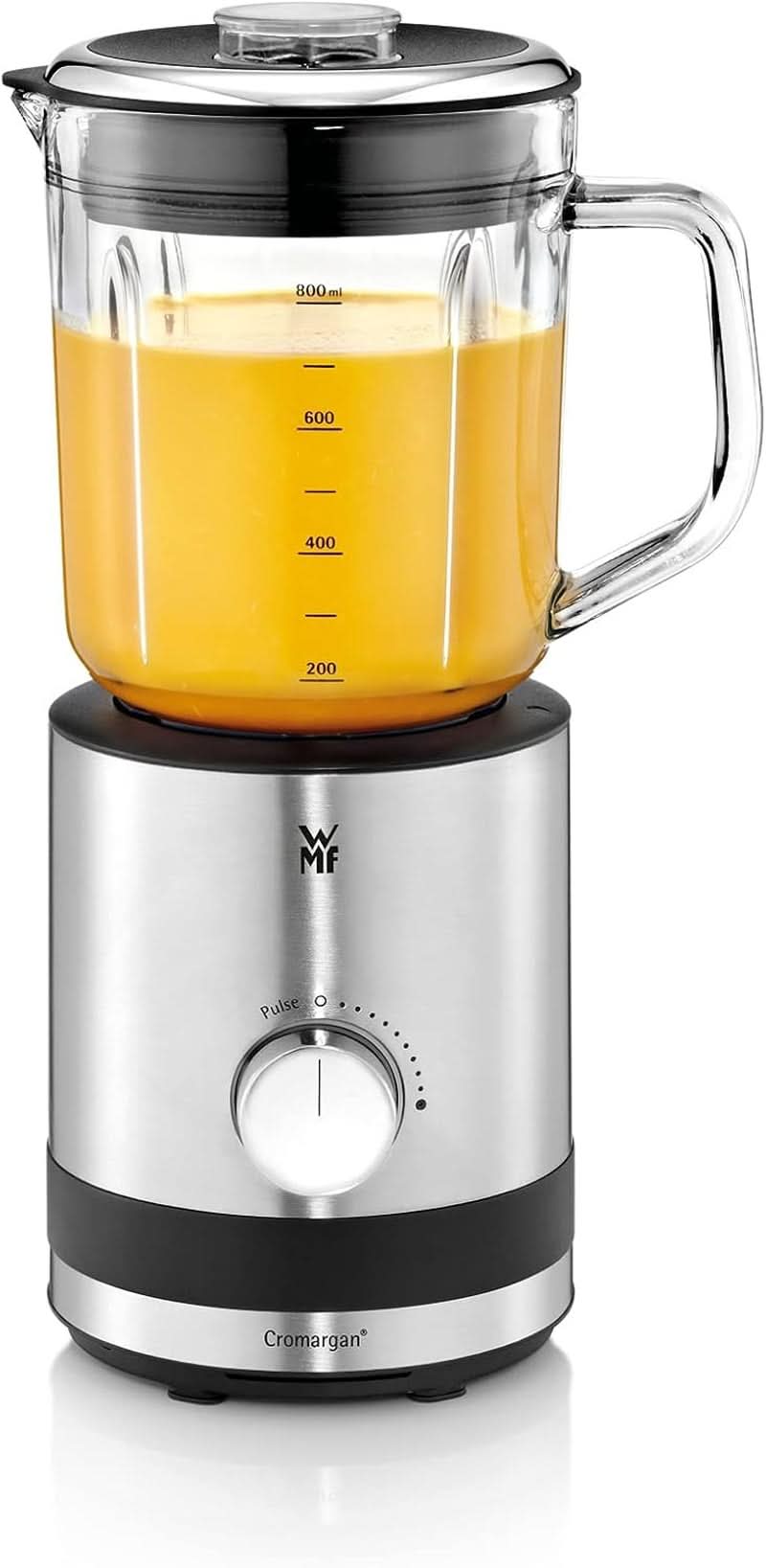 WMF Küchenminis Kompaktmixer, Mini Standmixer, 400 Watt, Standmixer Klein, Glasbeholdere 0,8 L, Pulsstufe, Cromargan Matt Kitchen Naty Shop