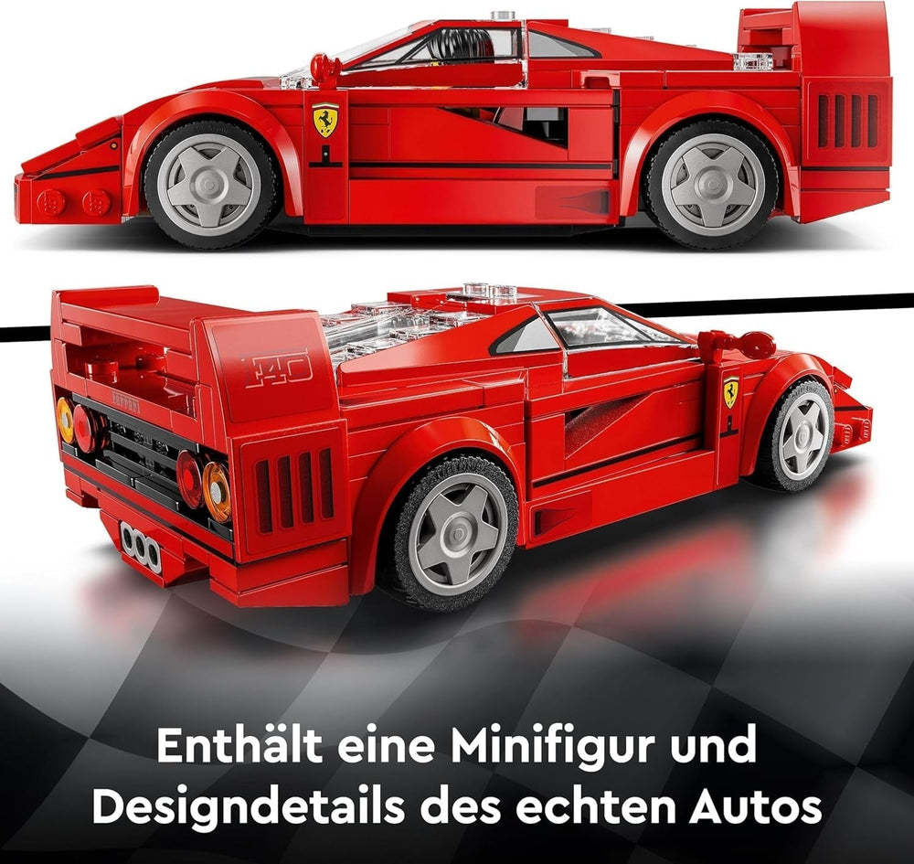 LEGO Speed Champions Ferrari F40 Super Sports Car, Legesæt med bygbar legetøjsbil og minifigurdriver, Samling byggesæt til børn, gave til drenge og piger 76934 Byggesæt Besuche den LEGO-Store