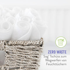 Bambino Mio Genanvendelige Babyservietter - Basic - Miljøvenlige, Kemikaliefri, Dobbeltsidet, Vaskbar, 10 Pack, Cloud - Emballagen kan variere