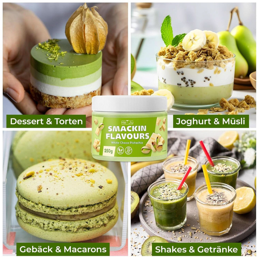 He-Ju, Pulver med hvid chokolade og pistacie smag, 250 gram Naty Shop Flavours