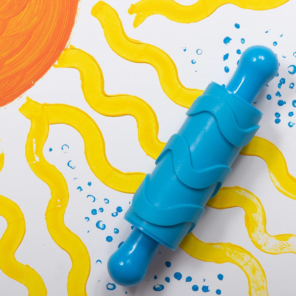 Mal- und Ton-Texturwalzen - 4er-Set - struktureret Knetrollen für Kinder - Vielseitige Muster zum Basteln und Dekorieren