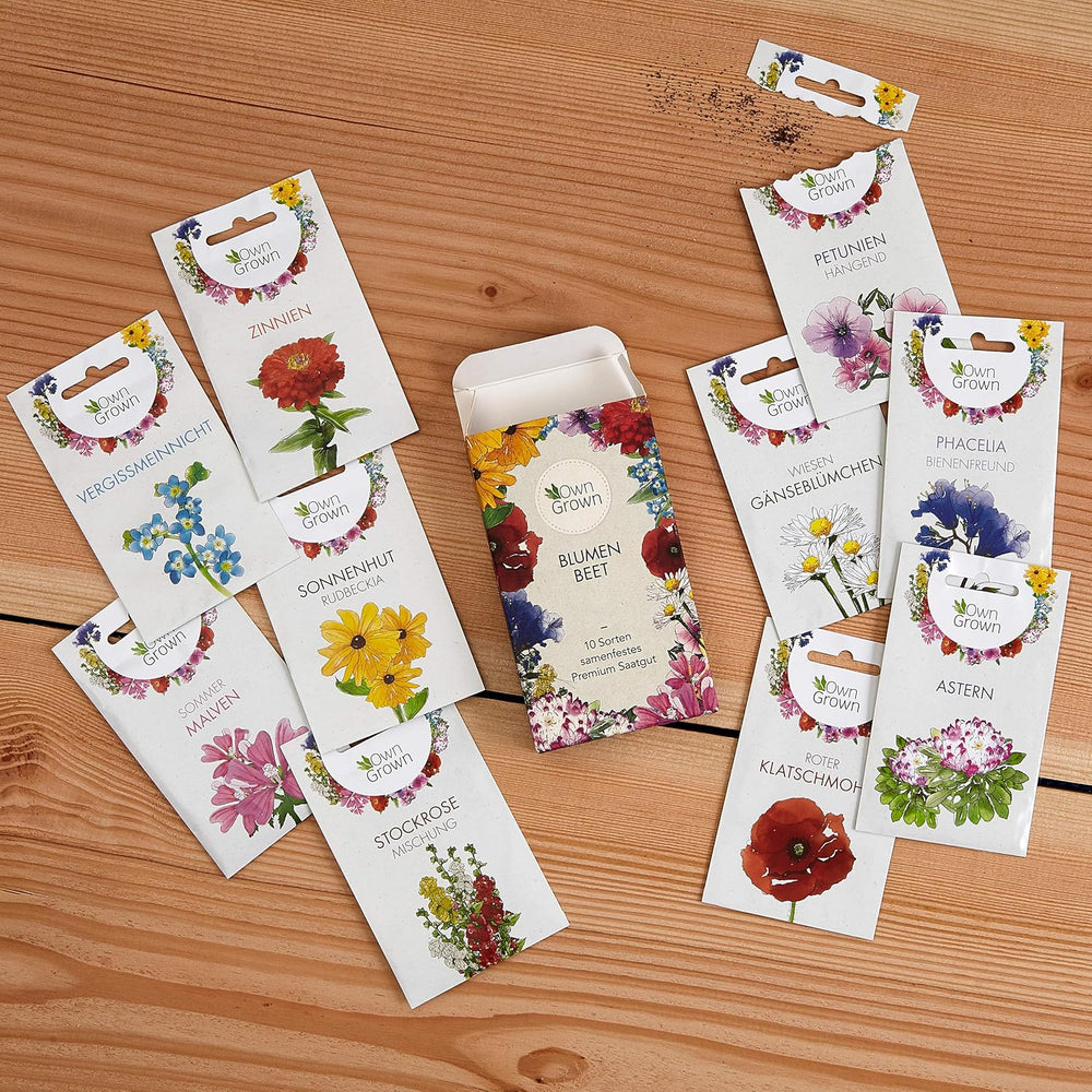 Petuniafrø: Premium petuniafrø til omkring 400 petuniaplanter – Smukke petuniafrø til altan- og haveplanter – Blomsterfrø – Slyngpetuniafrø – OwnGrown balkonblomster