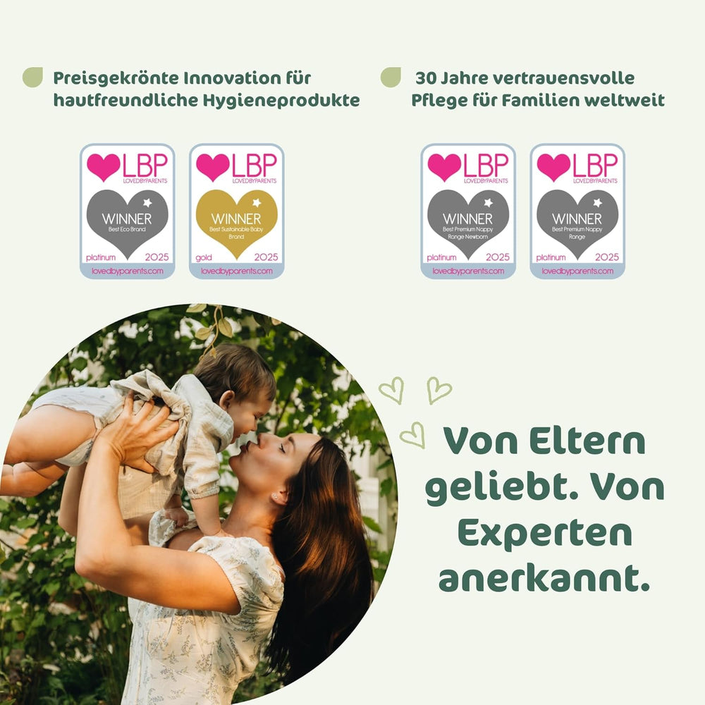 Naty BioEmbrace babybleer, str. 5 (11-25 kg) | 100% plantebaserede materialer, skånsomme mod huden | Åndbar blødhed, dermatologisk testet, fremragende absorption | 80 stk.