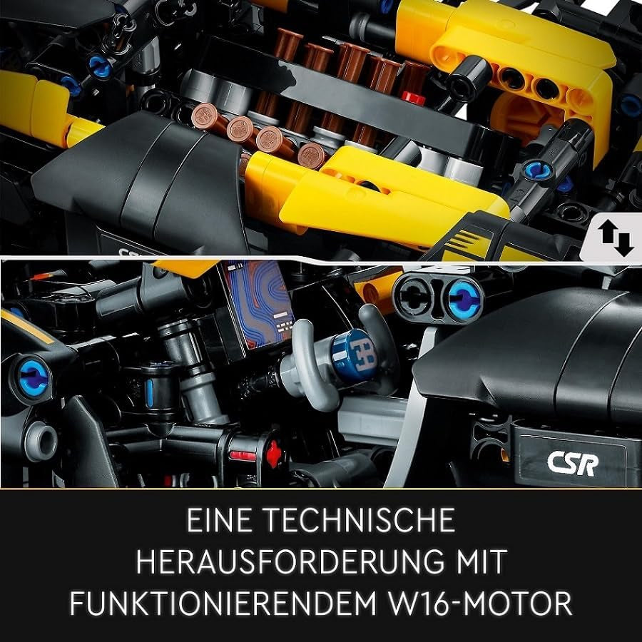 LEGO Technic Bugatti racerbil, bilmodelsæt, sportsvognslegetøj, ikonisk samlerbilsæt, byggelegetøj fra 9 år 42151 Byggesæt Besuche den LEGO-Store