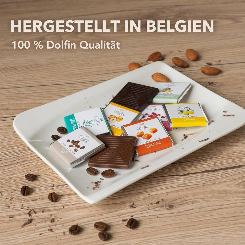 Dolfin Selected Chocolates, Panache - 24 de pătrate - 12 arome delicioase Bomboane de Ciocolata Naty Shop