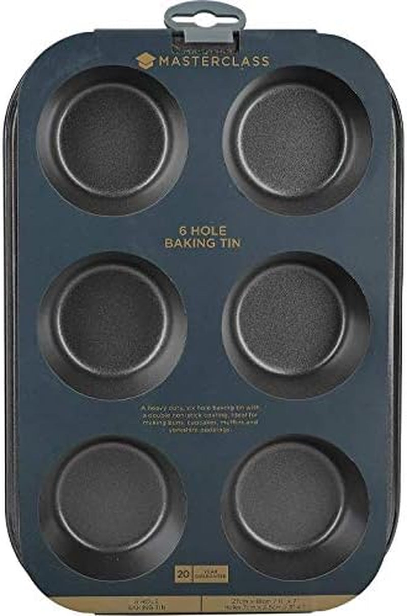 Masterclass 6-Loch-Muffinblech Mit PTFE-, PFOA- Und Bpa-Freiem Antihaftbeschichtung, Robustes 1Mm Dickes Karbonstahlblech, 27 X 18Cm Cupcake-Form Forme og bakker til bagning Naty Shop