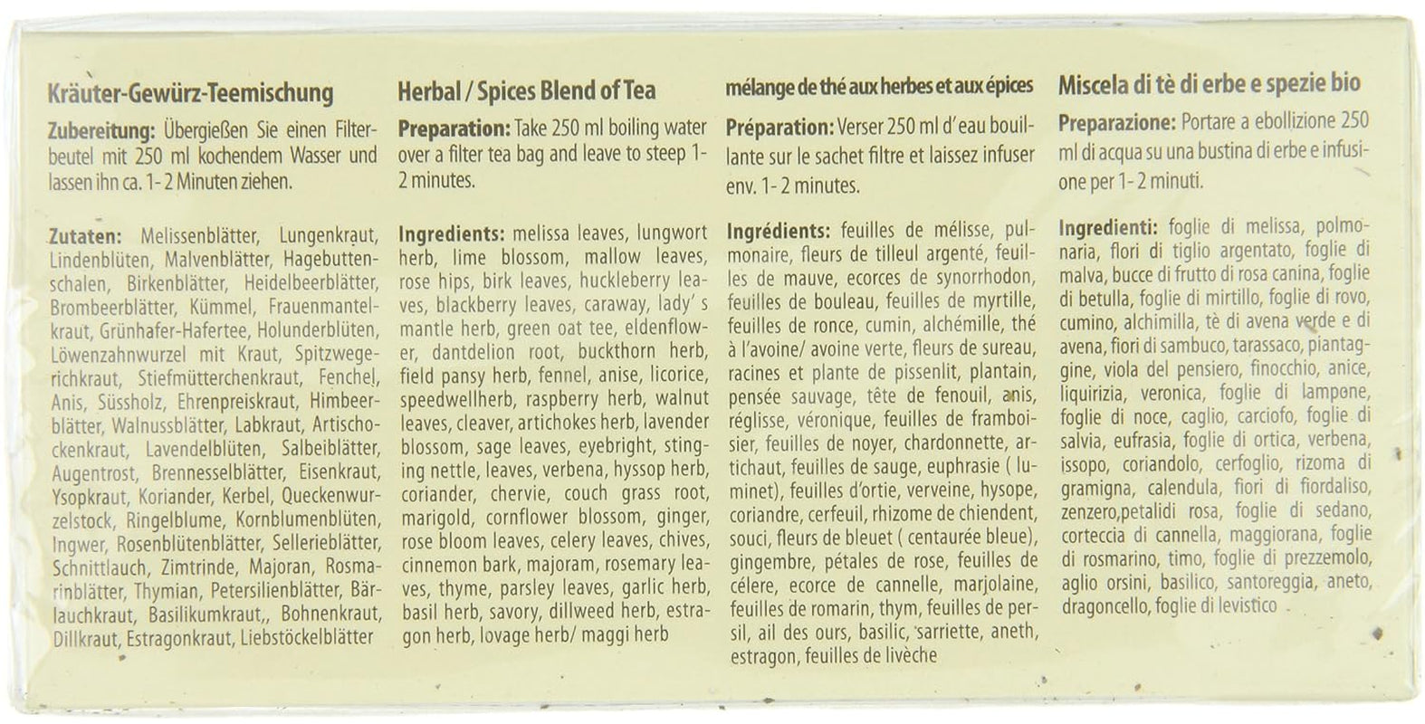 Ceai de bază Droste-Laux cu 49 de plante, 25 bucăți (ceai din plante, pliculețe filtru, ceai pentru post sau dietă) 120501