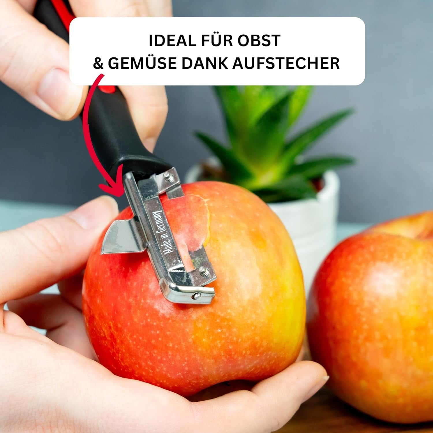 Westmark 29092270 Sparschäler Gallant, Pp/Tpe/Edelstahl, Schwarz / Rot, 16,5 X 3,7 X 2 Cm Peeler Naty Shop