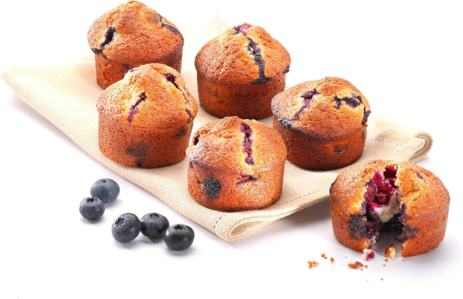 Pyrex BANDEJA 6 MAGDALENAS ASYMETRIA PX Muffinformchen, Metall, Bunt, 6 Magdalena Forme og bageplader Naty Shop