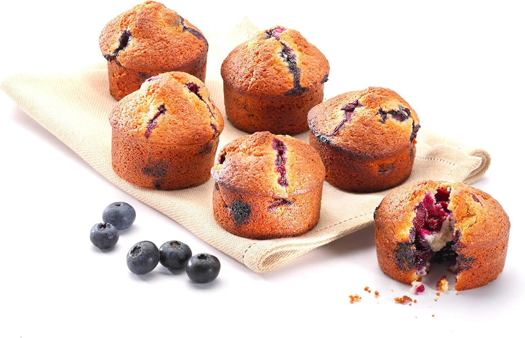 Pyrex BANDEJA 6 MAGDALENAS ASIMETRIA PX Muffinförmchen, Metall, Bunt, 6 Magdalena Matrite si tavi pentru copt Naty Shop