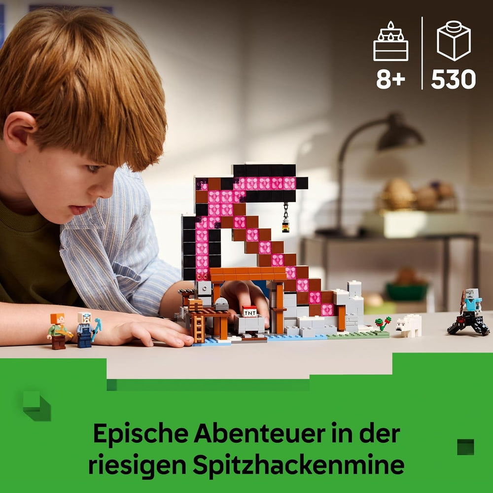 LEGO Minecraft Die Spitzhackenmine - Interaktive Spielzeug für Kinder - Alex, Minenarbeiter og Stray Spinnenreiter Figuren - Sammelbares Gamer Geschenk für Jungen & Mädchen ab 8 Jahren - 21277