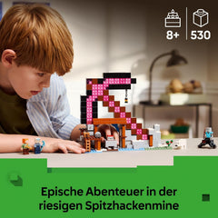 LEGO Minecraft Die Spitzhackenmine - Interaktive Spielzeug für Kinder - Alex, Minenarbeiter og Stray Spinnenreiter Figuren - Sammelbares Gamer Geschenk für Jungen & Mädchen ab 8 Jahren - 21277