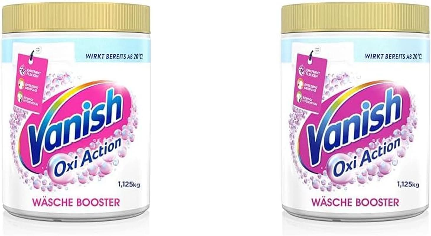 Vanish Oxi Action Powerwhite Powder - 1 X 1.125 Kg - pletfjerner og vaskepulver uden klor - til hvidt vasketøj Vaskemidler Naty Shop