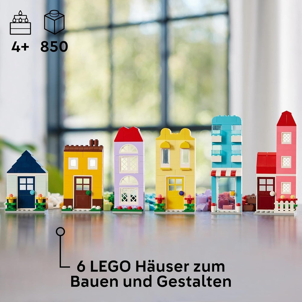 LEGO Classic kreative huse, byggeklodser til børn, 850 klodser byggelegetøj, husbygningslegetøj med tilbehør, gave til drenge og piger 4 år gamle 11035 byggesæt Beuche den LEGO-Store