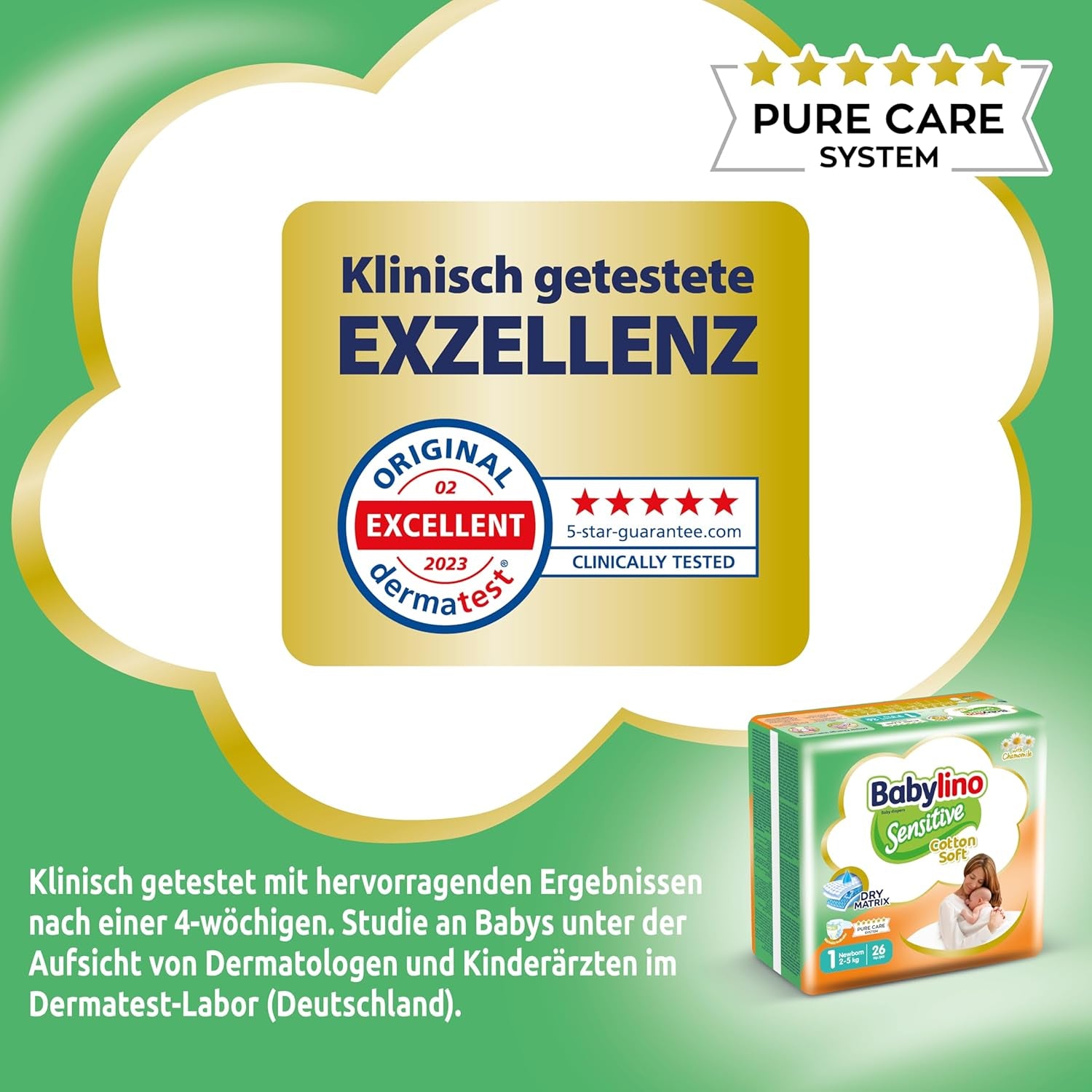 Følsomme babybleer, str. 1, nyfødt (2-5 kg), 26 stk