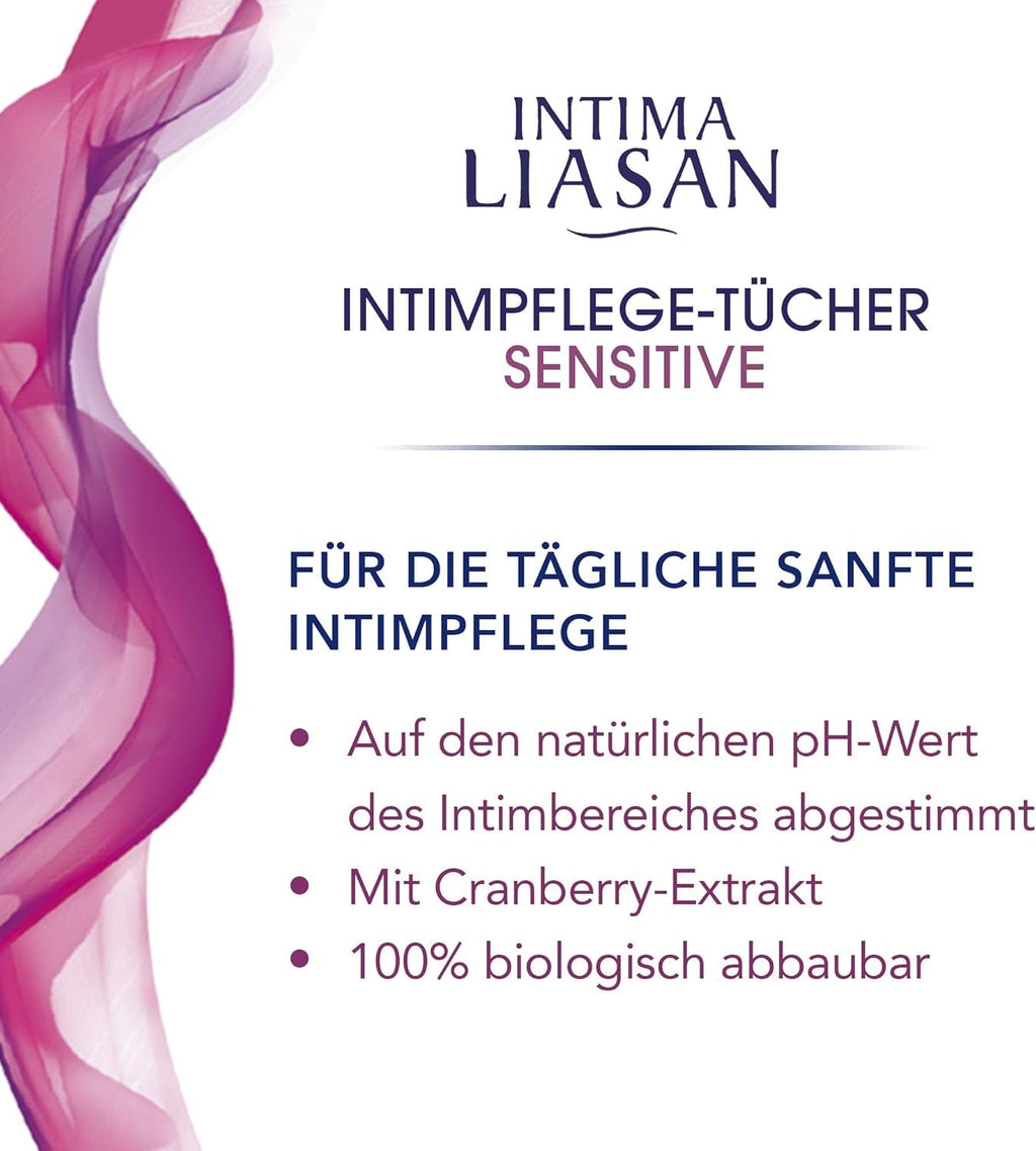Intima by Sagrotan Șervețele de îngrijire intimă Sensitive, fără săpun și fără alcool, 30 bucăți (pachet de 4)