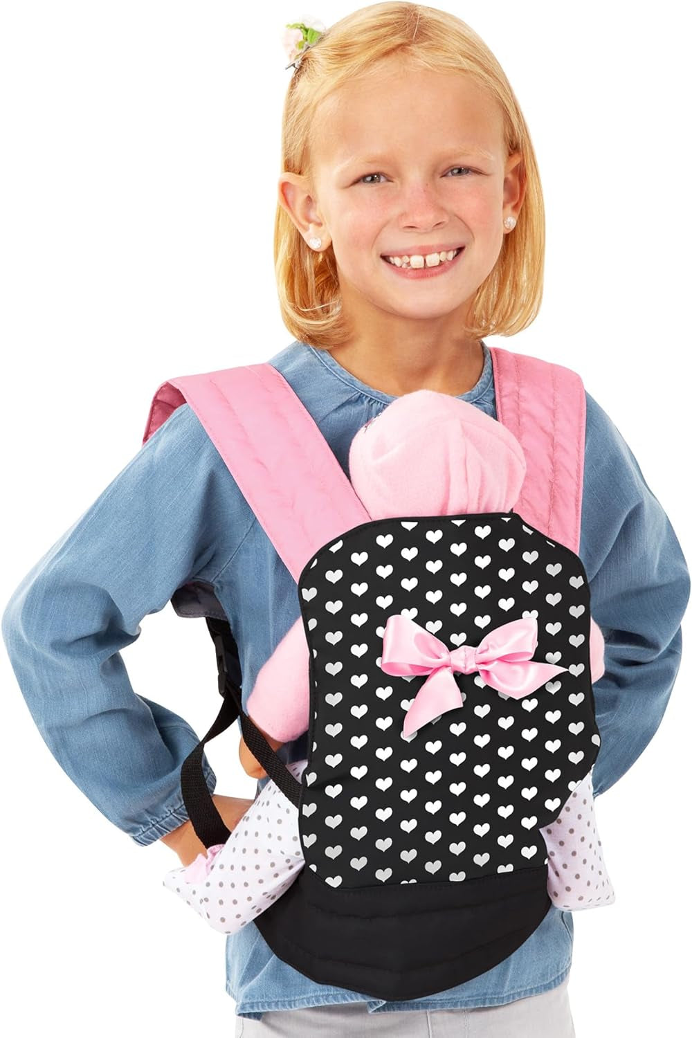 Bayer Design 62260AA Puppentrage EasyCarry, gepolstert, verstellbare Riemen, hinten og vorne tragbar, for Puppen og Plüschtiere