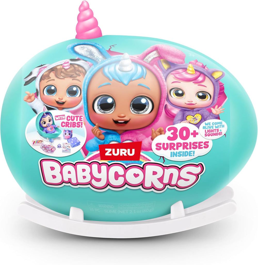 Babycorns Seria 1 de ZURU Păpușă Magică Pisică (Mac) cu Accesorii, Jucărie Surpriză Despachetare pentru Copii, Fete