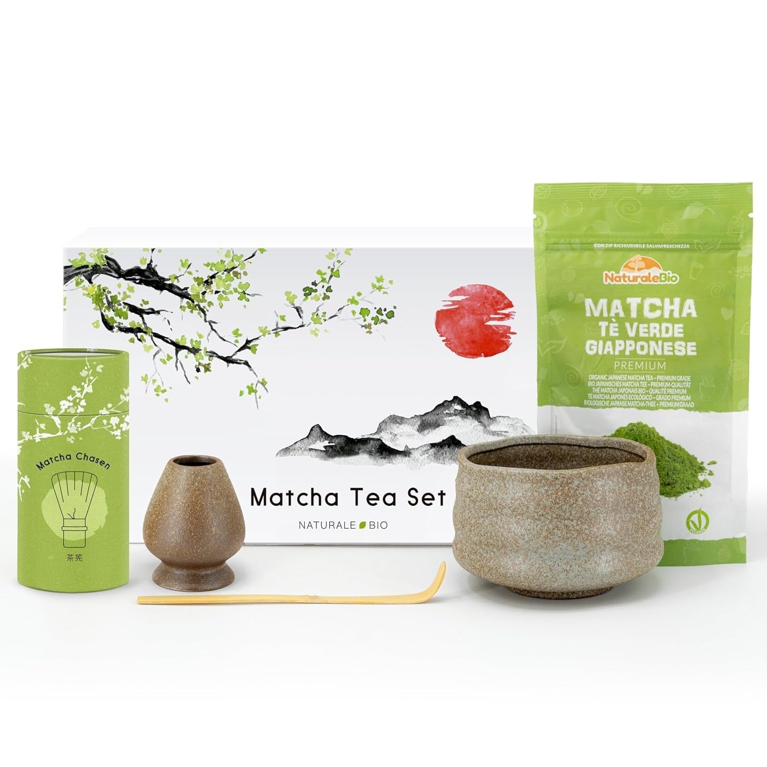 Naturalebio Matcha Ceai pudră bio - Calitate premium - 100G. Ceai verde original din Japonia. Ideal pentru băut. Ceai verde pentru latte, smoothie-uri. Produs în Uji, Kyoto.