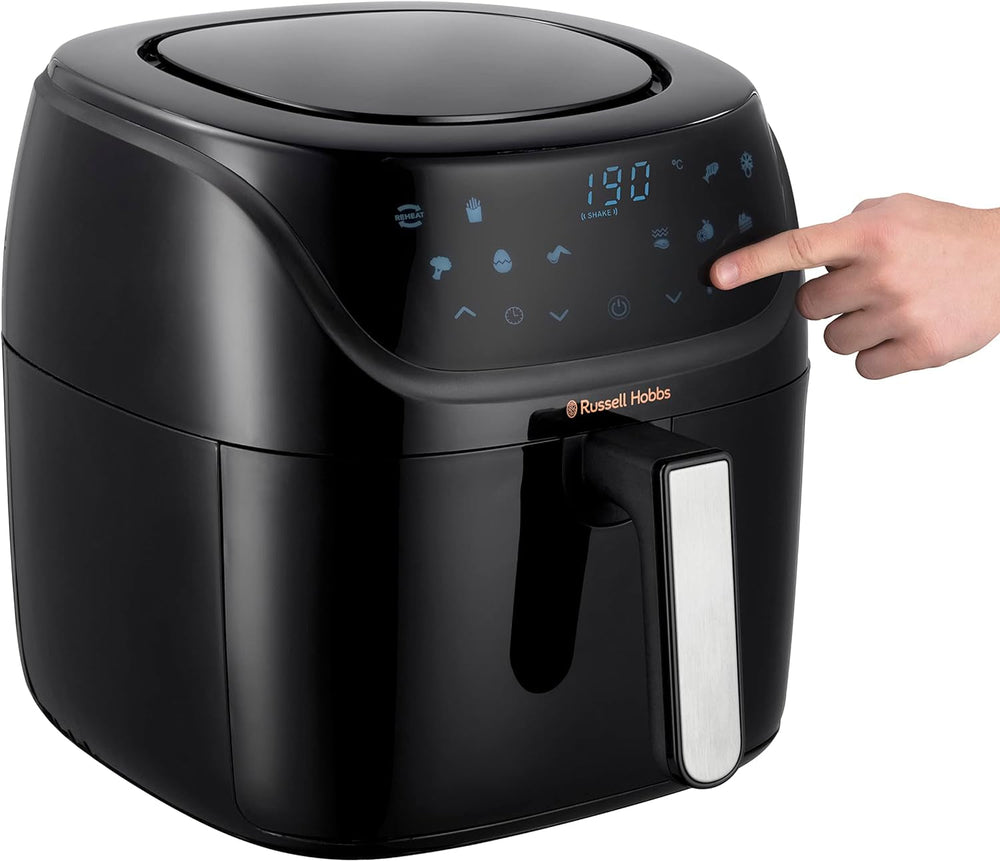 Russell Hobbs Heißluftfritteuse XXL 8L Rapid Airfryer [Kompaktes Gehäuse,7 Kochfunktionen,10 Program] Satisfry (Spülmaschinenfest, Max 220°C, Fritteuse Ohne Oel, Grillen, Backen, Braten) 27170-56 Naty Shop