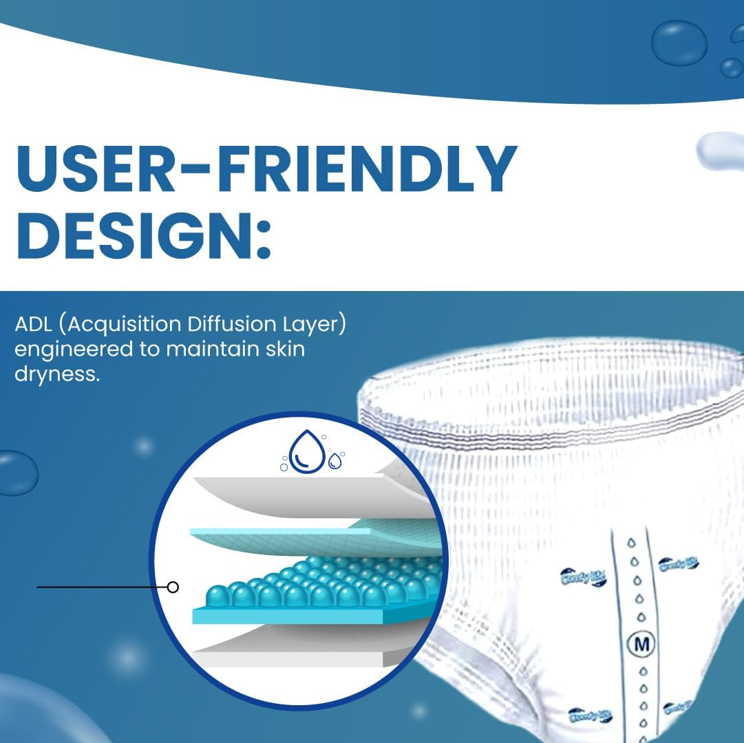 Premium inkontinens trusser til voksne, høj sugeevne, str. S, 12 stk