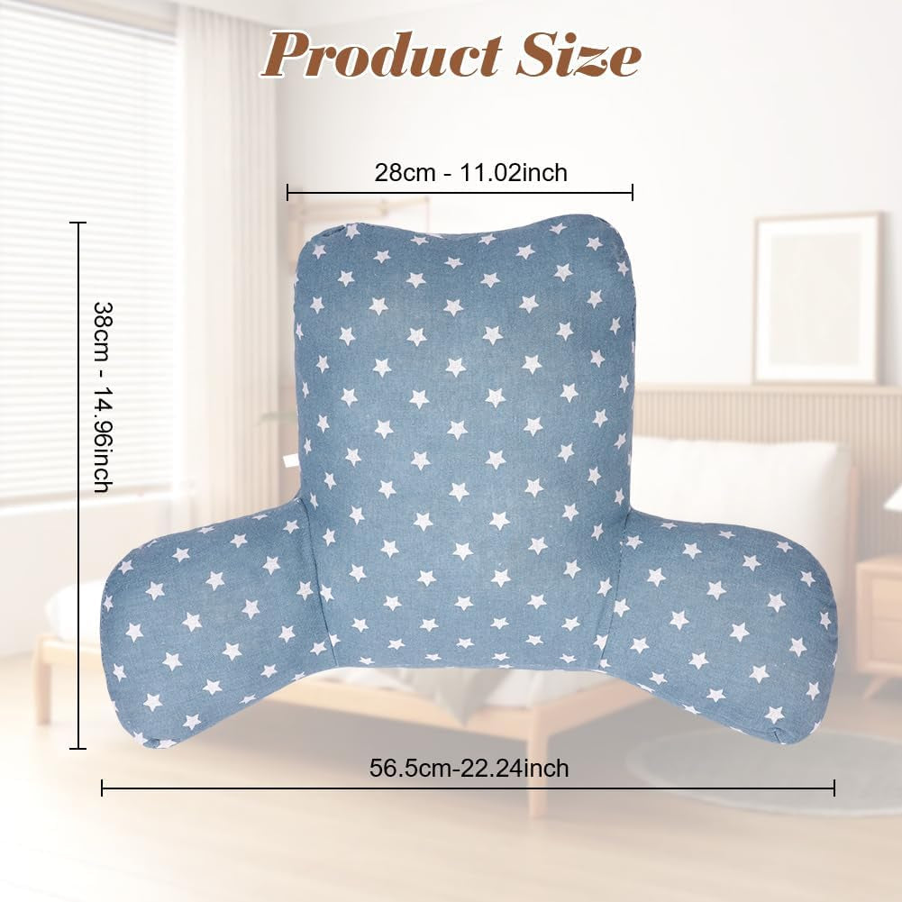 Pernă de citit, pernă pentru spate cu cotiere, spătar în pat sau pe canapea, pernă pentru odihnă la pat pentru citit, lucru și joacă